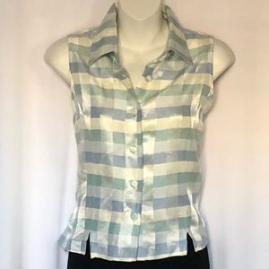 Beautiful Satin-like Sleeveless Shirt